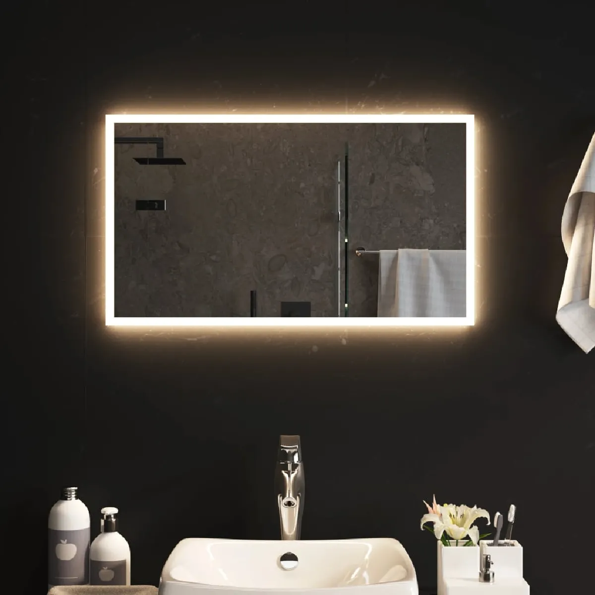 vidaXL Miroir LED salle de bain
