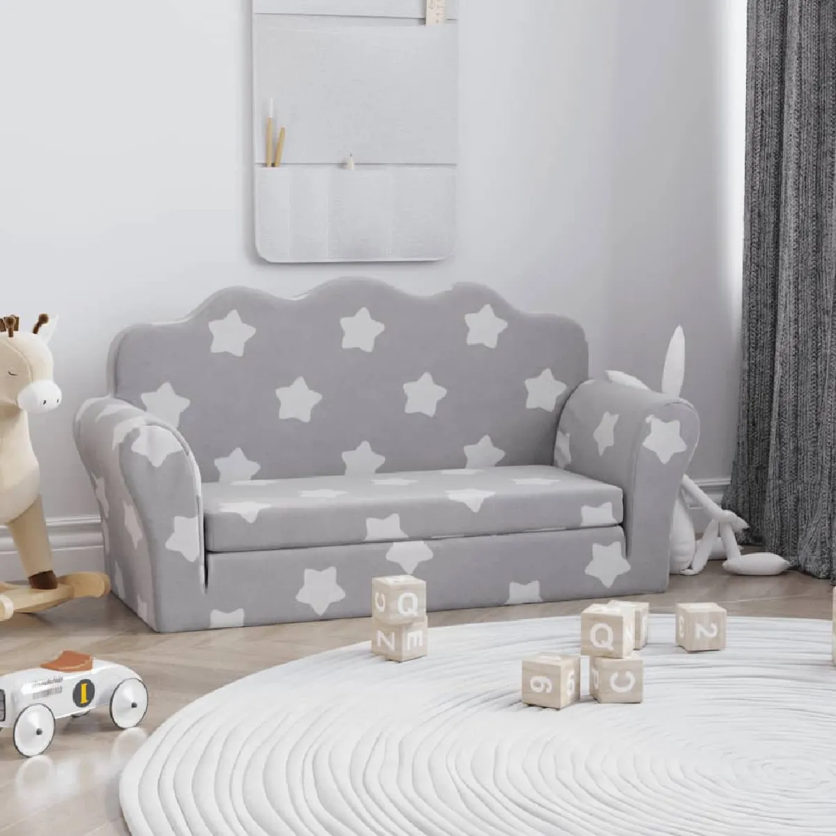 vidaXL Canapé lit enfant 2 places étoiles