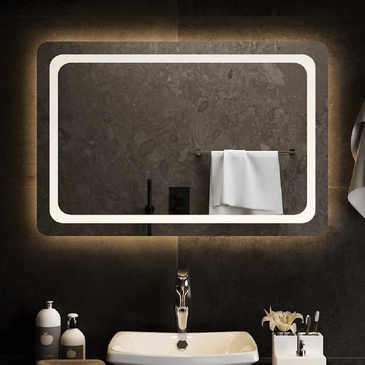 vidaXL Miroir salle de bain LED 90 x 60 cm