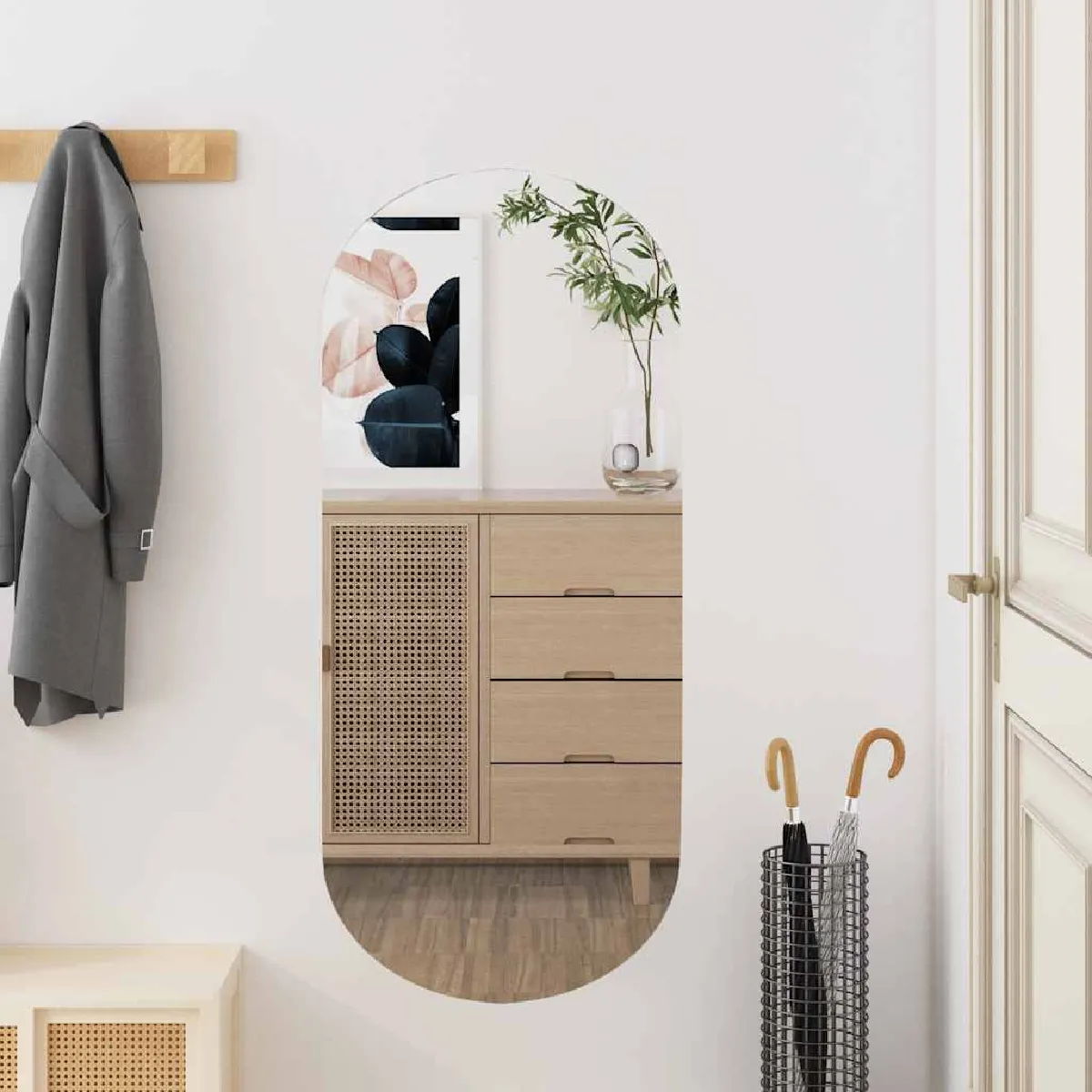 vidaXL Miroir mural Verre Ovale - vue 2