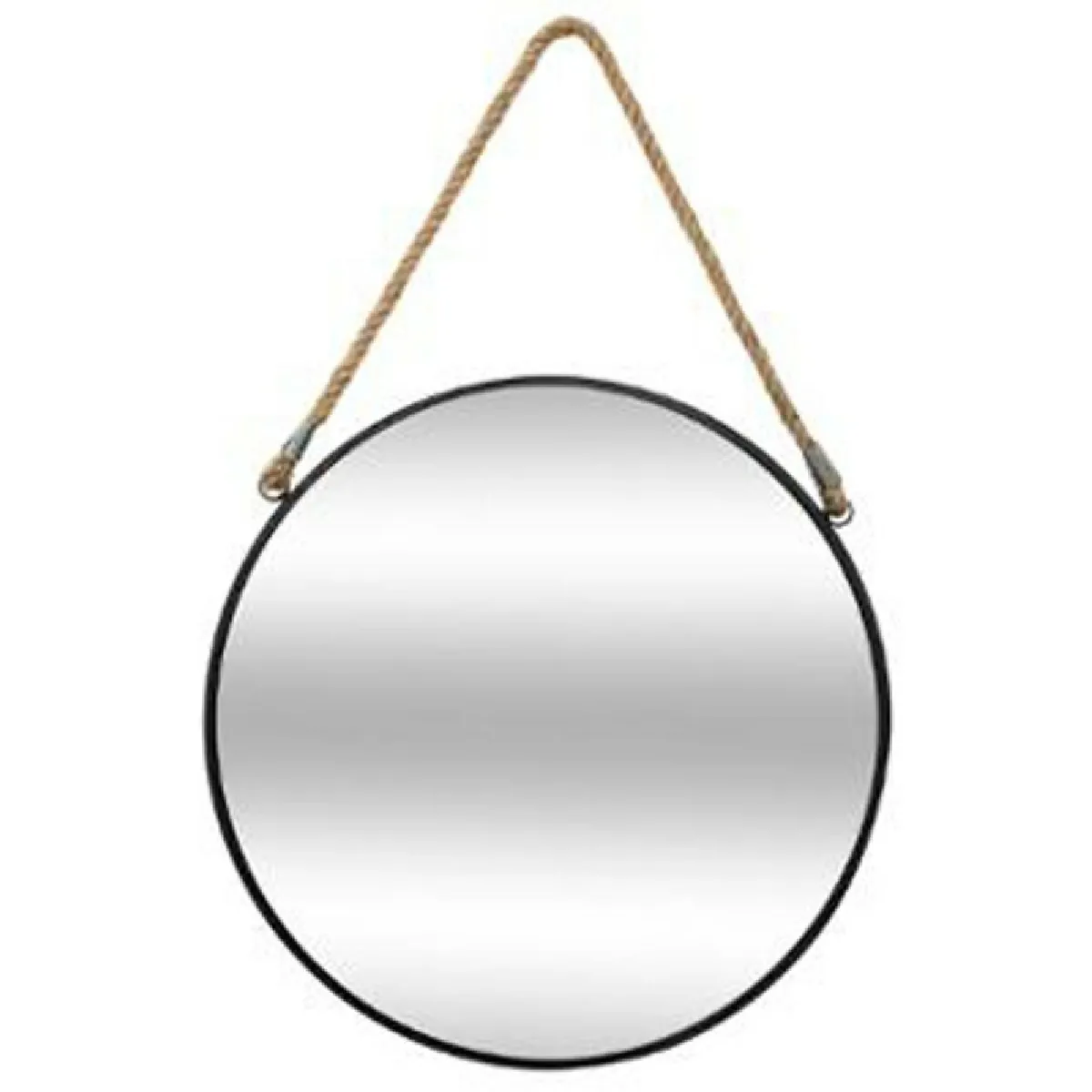 Générique Noir Miroir Mural Rond Métal