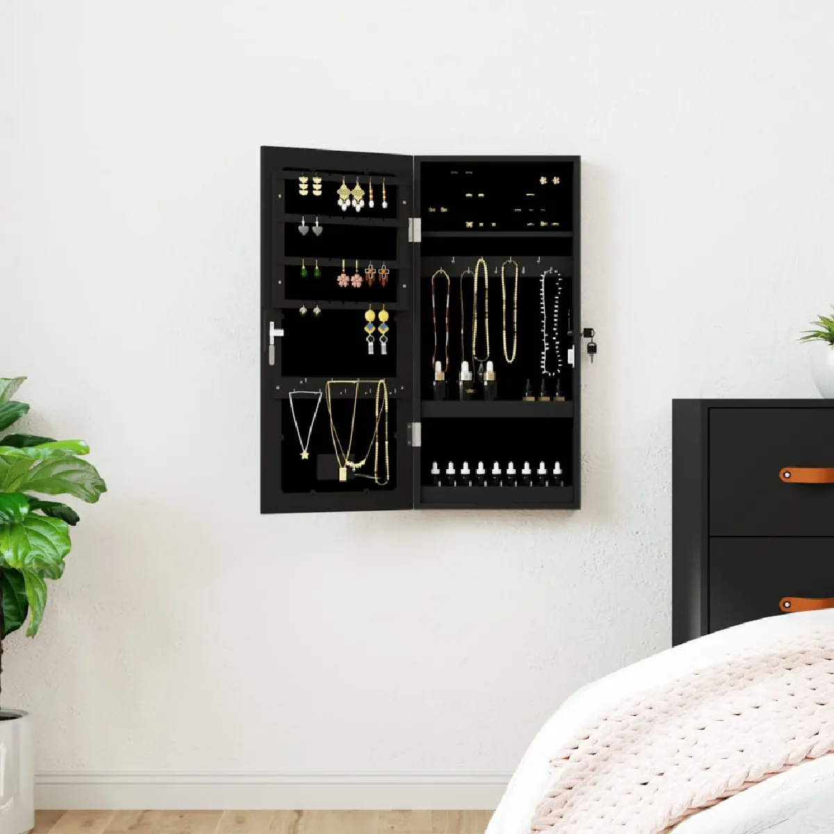 vidaXL Armoire à bijoux - Noir
