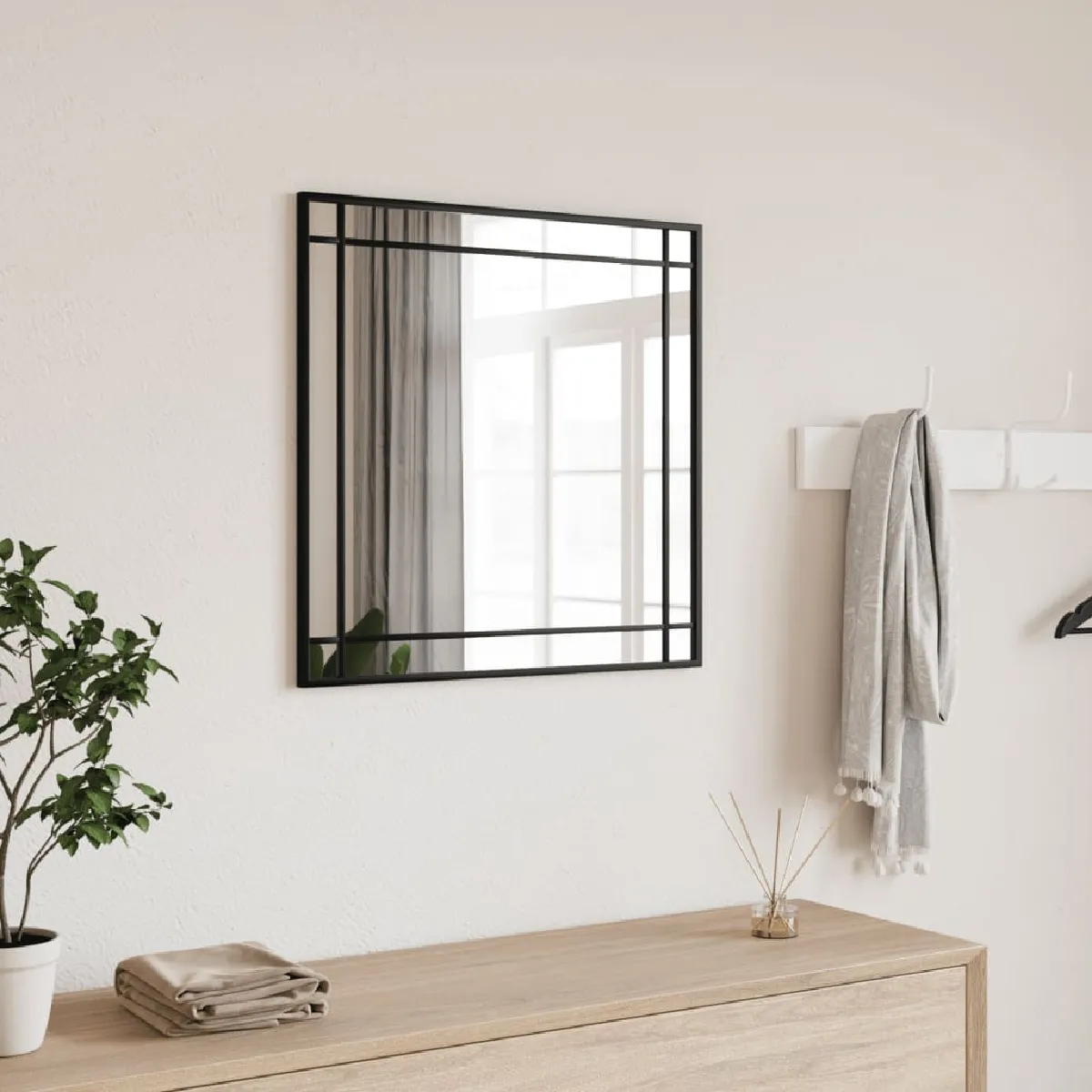 VIDAXL - Miroir Mural - Carré - 60x60 cm - Noir - Image 3