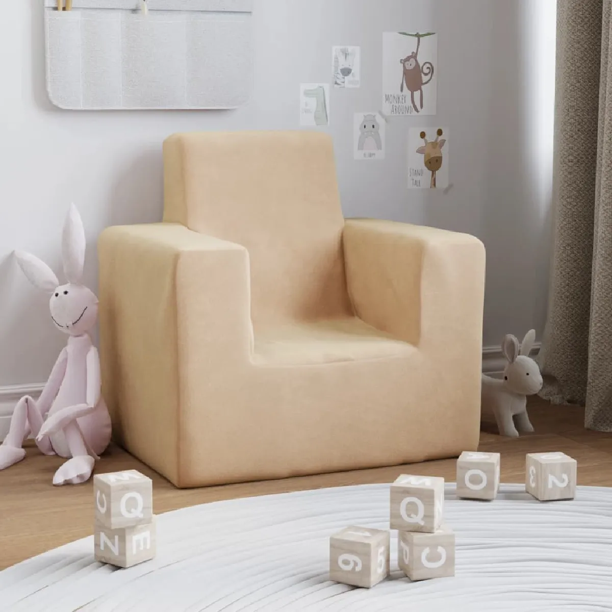 vidaXL Canapé enfants crème peluche vidaXL Canapé enfants crème peluche