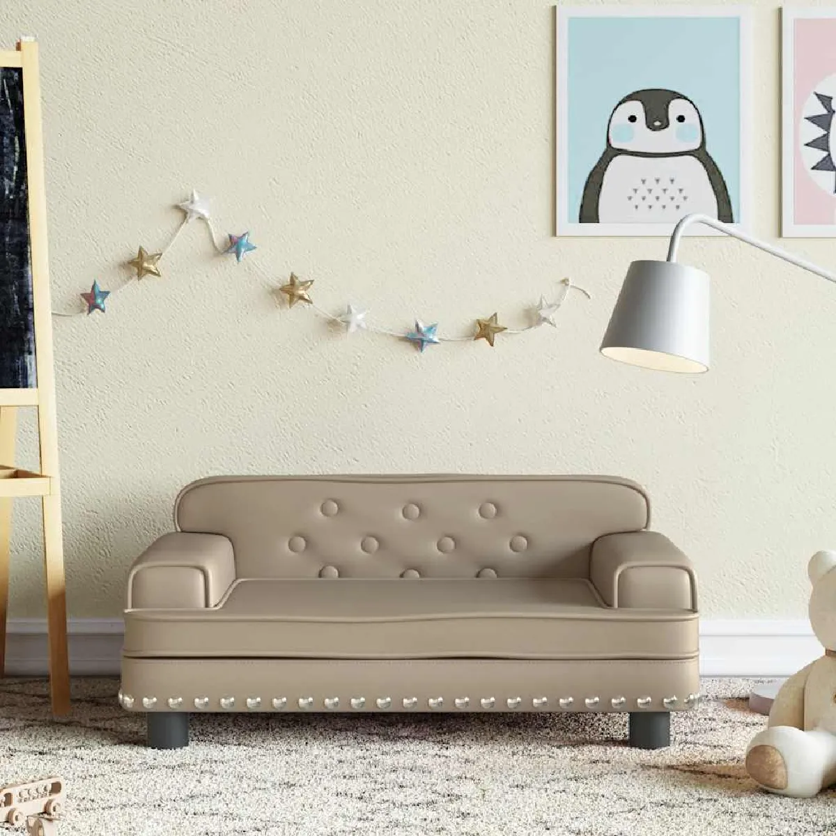 vidaXL Canapé enfant Cappuccino 70x45x30 cm vidaXL Canapé enfant Cappuccino 70x45x30 cm