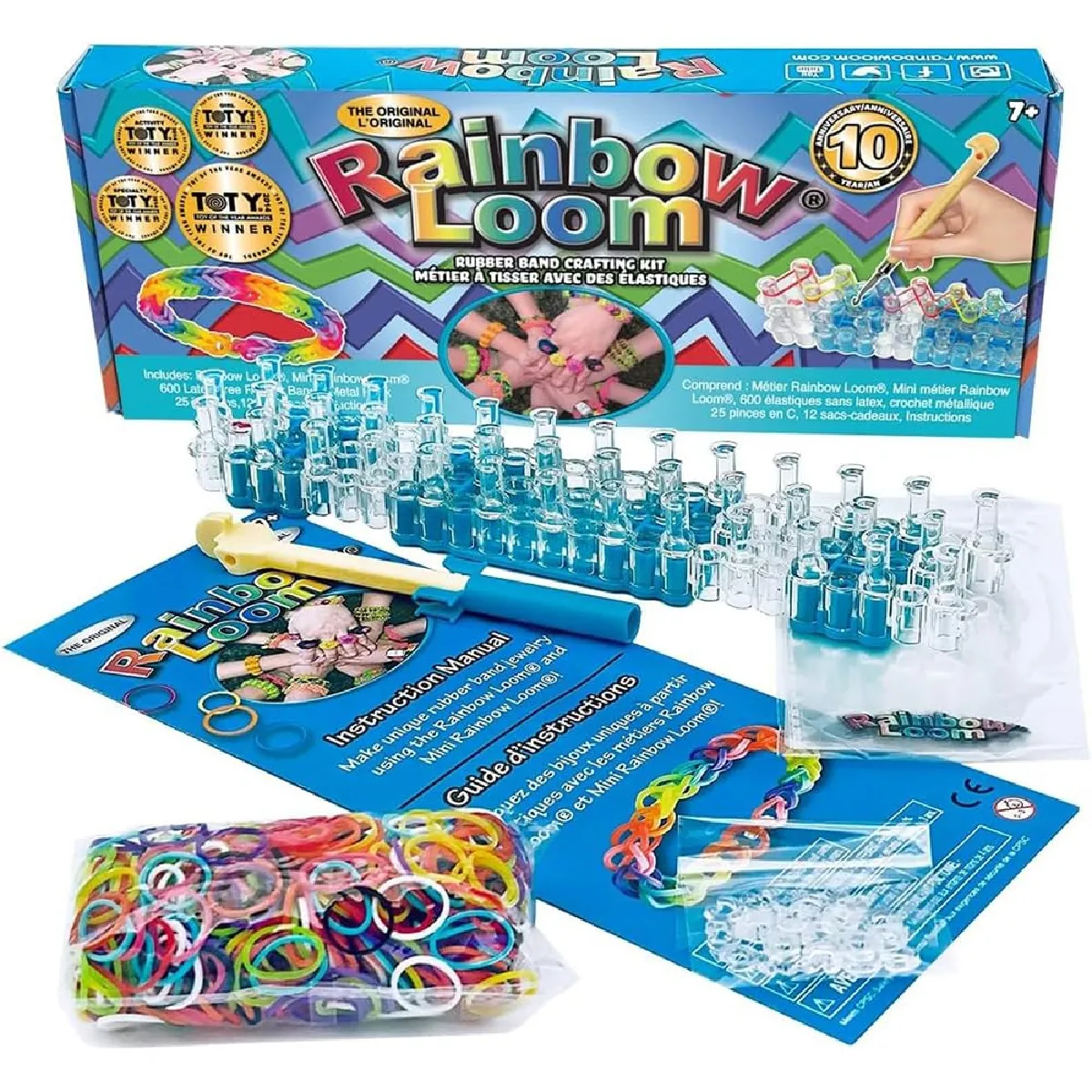 Bandai Rainbow Loom Original – Loisir Créatif Fabrication de bracelets Métier à tisser avec 600 élastiques ‎Licence Officielle Kit breveté Jouet Enfant et + CD00001 - vue 10