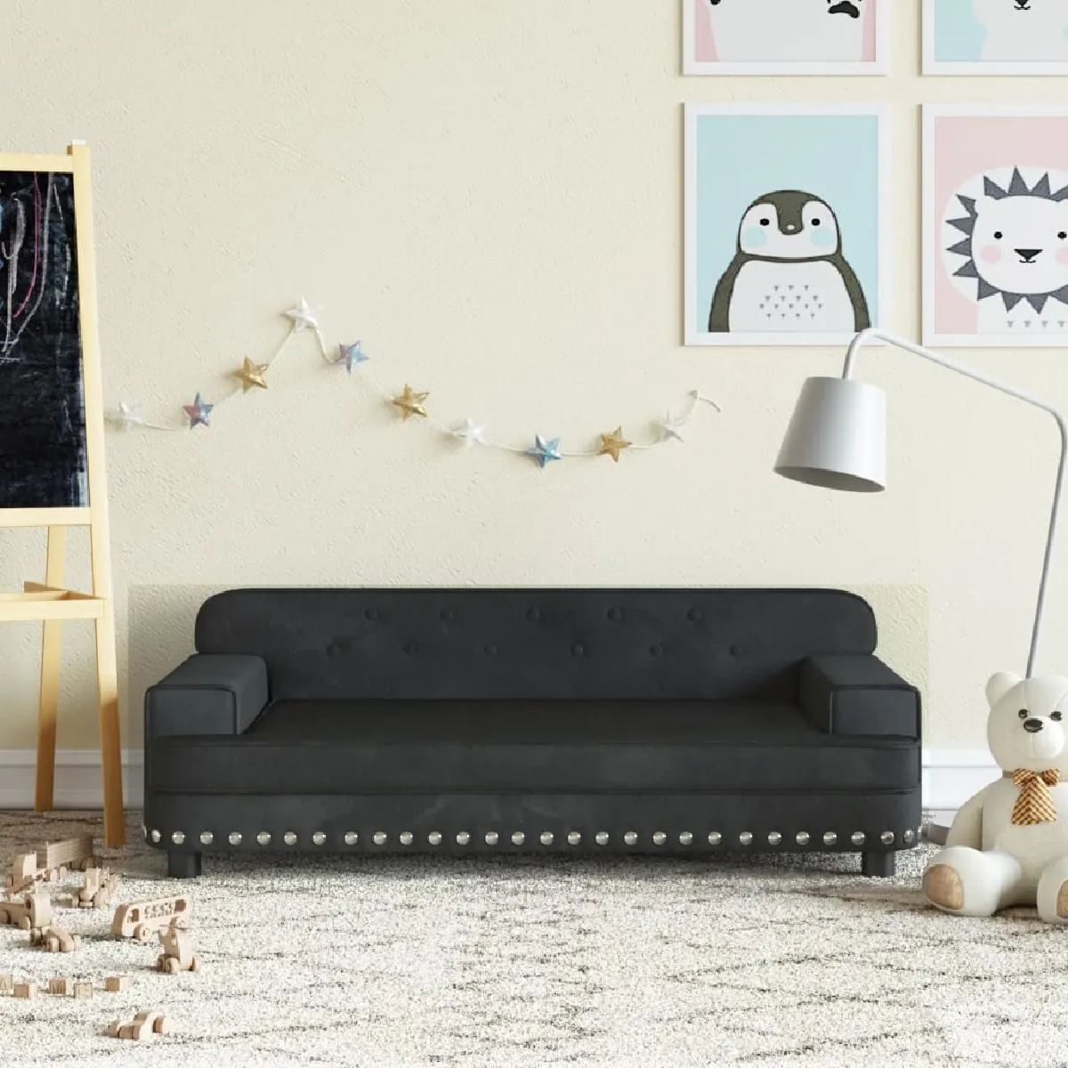 vidaXL Canapé Enfant Velours - vue 3
