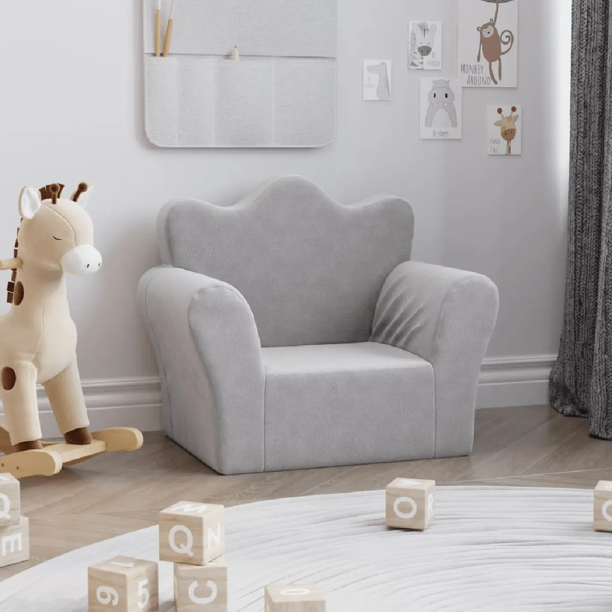 vidaXL Canapé Enfants Gris