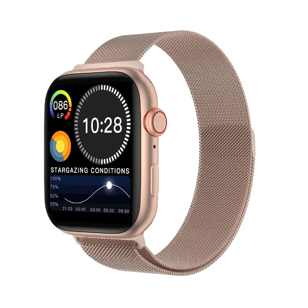 Yonis Rose Montre Connectée Avec Suivi Cardio - Or