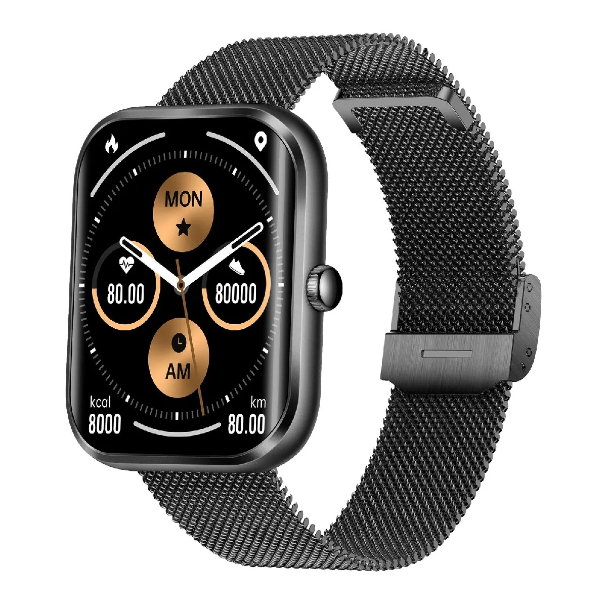 Yonis Montre Connectée Avec Cardiofréquencemètre - 1,96? - Graphite
