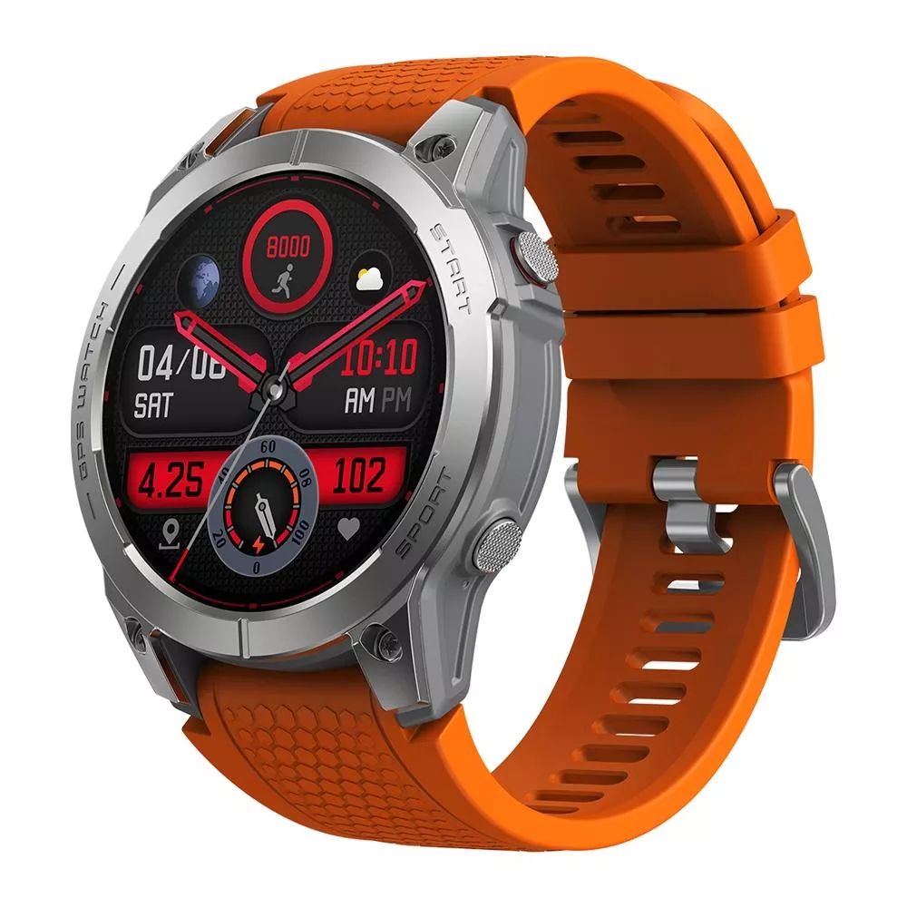 YONIS Montre Connect&eacute;e AMOLED GPS &Eacute;tanche Orange