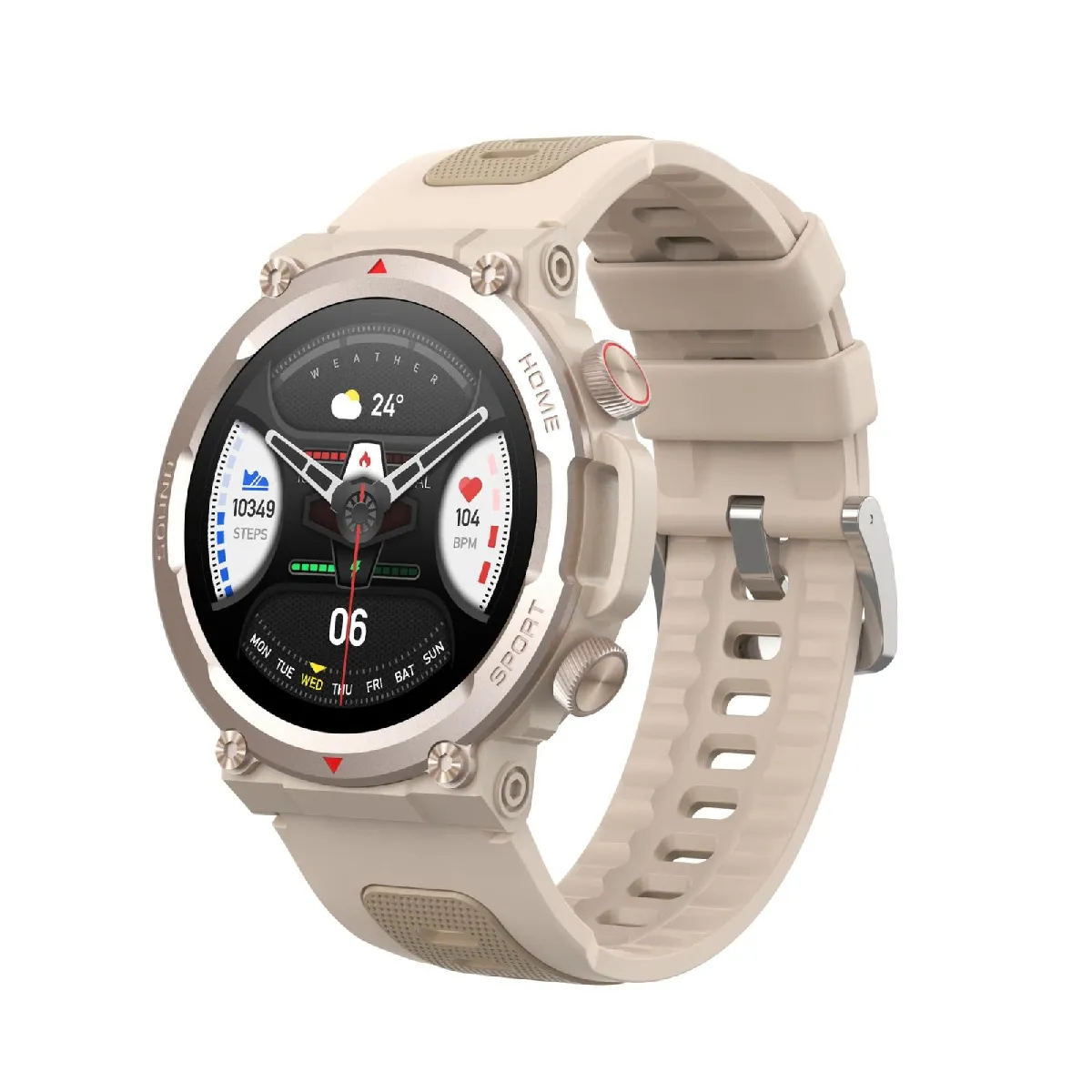 Montre Connectée Or Appels Bluetooth Santé Etanche