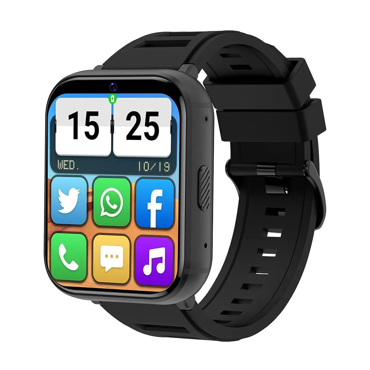 YONIS Montre Connect&eacute;e Android 4G &Eacute;cran 1.99' GPS 2GB+16GB Silver Noir 