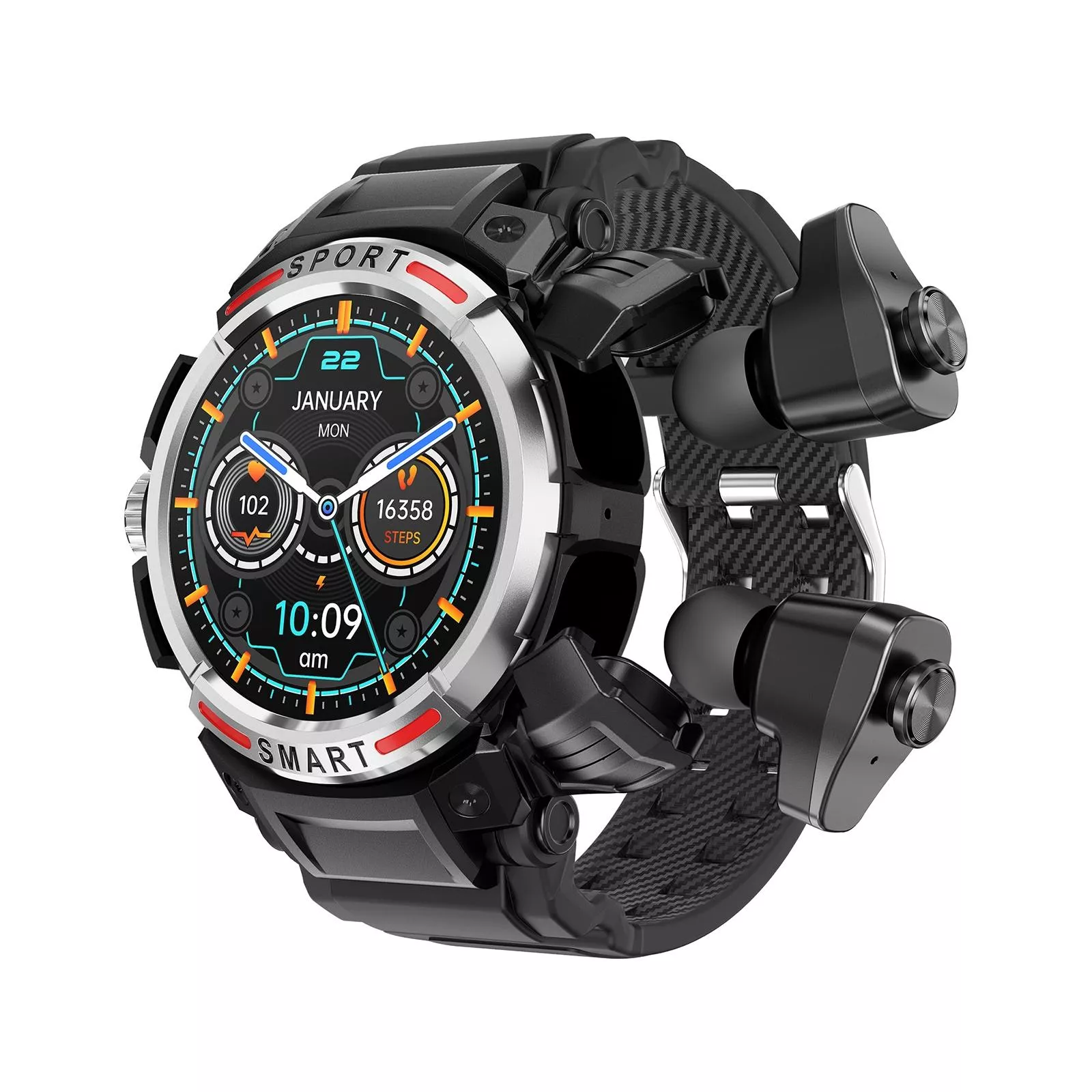 YONIS Montre Connect&eacute;e 2en1 Bluetooth 5.2 IP67 Autonomie 50j