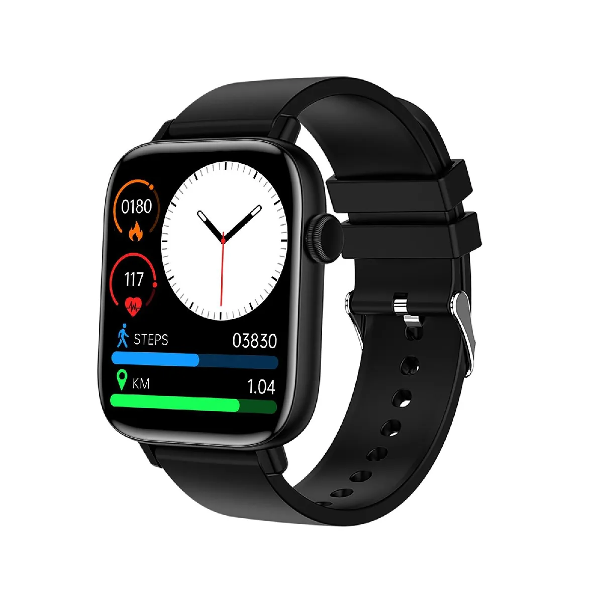 Yonis Noir Montre Connectée 1.9' Hd Appels Bluetooth Et Suivi Santé