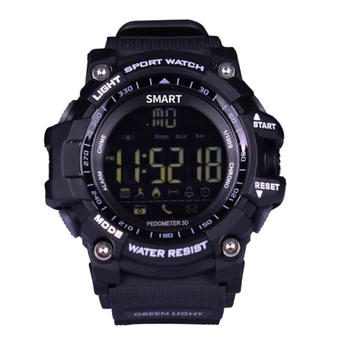 Montre Connect&eacute;e Bluetooth Bracelet Sport Cadran &Eacute;cran LCD IP67 50 M Noir YONIS - Neuf