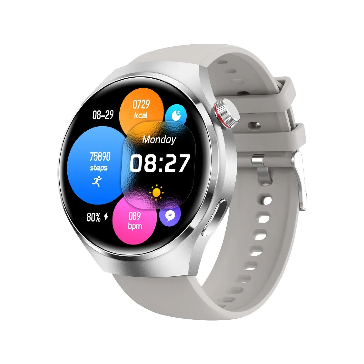 Yonis Argent Montre Connectée Avec Cardiofréquencemètre