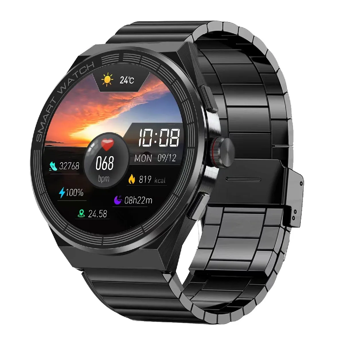 Yonis Noir Montre Connectée Bluetooth