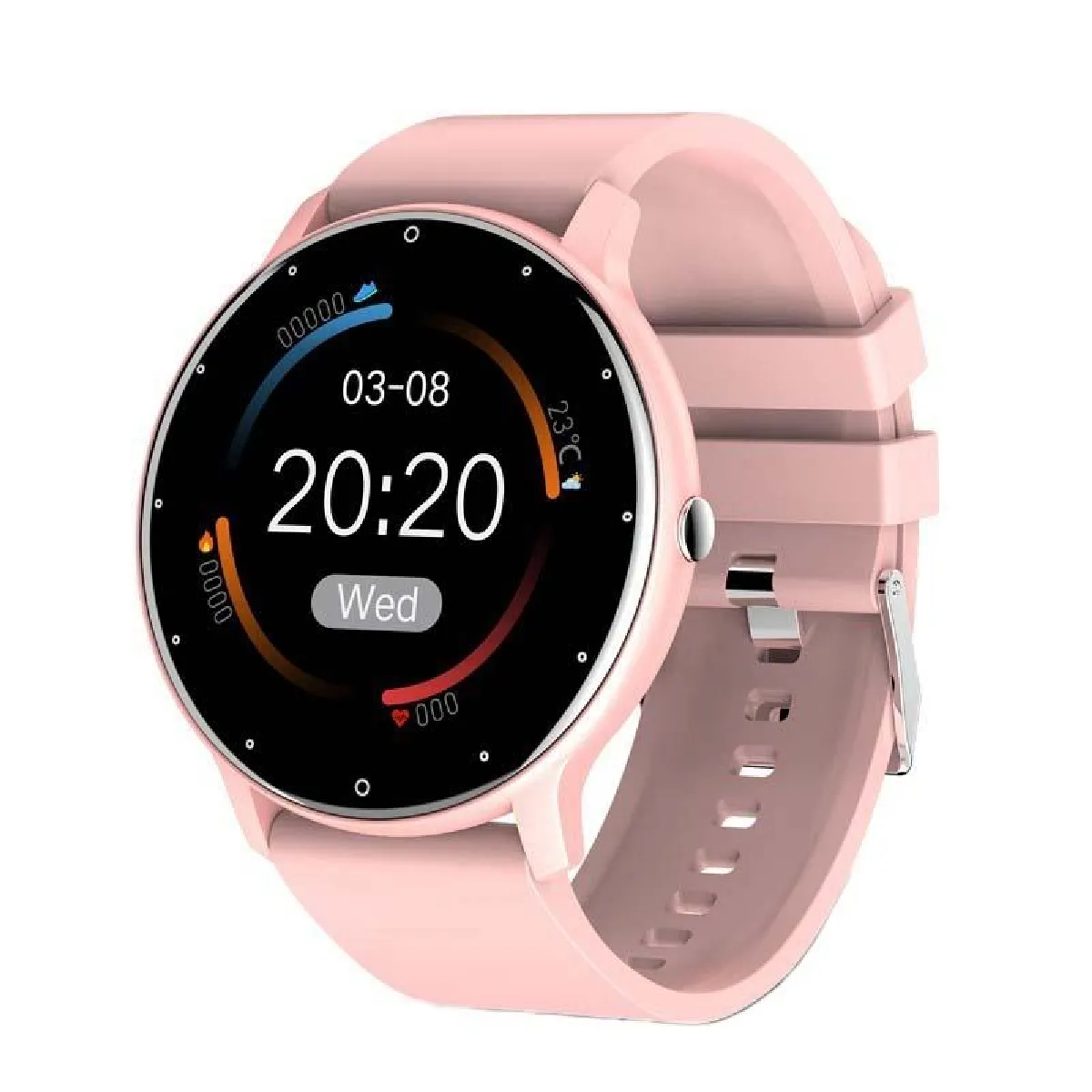 Non Communiqué Rose Montre Connectée Suivi Santé Appels Bluetooth Étanche Android Ios Yonis - Image 3