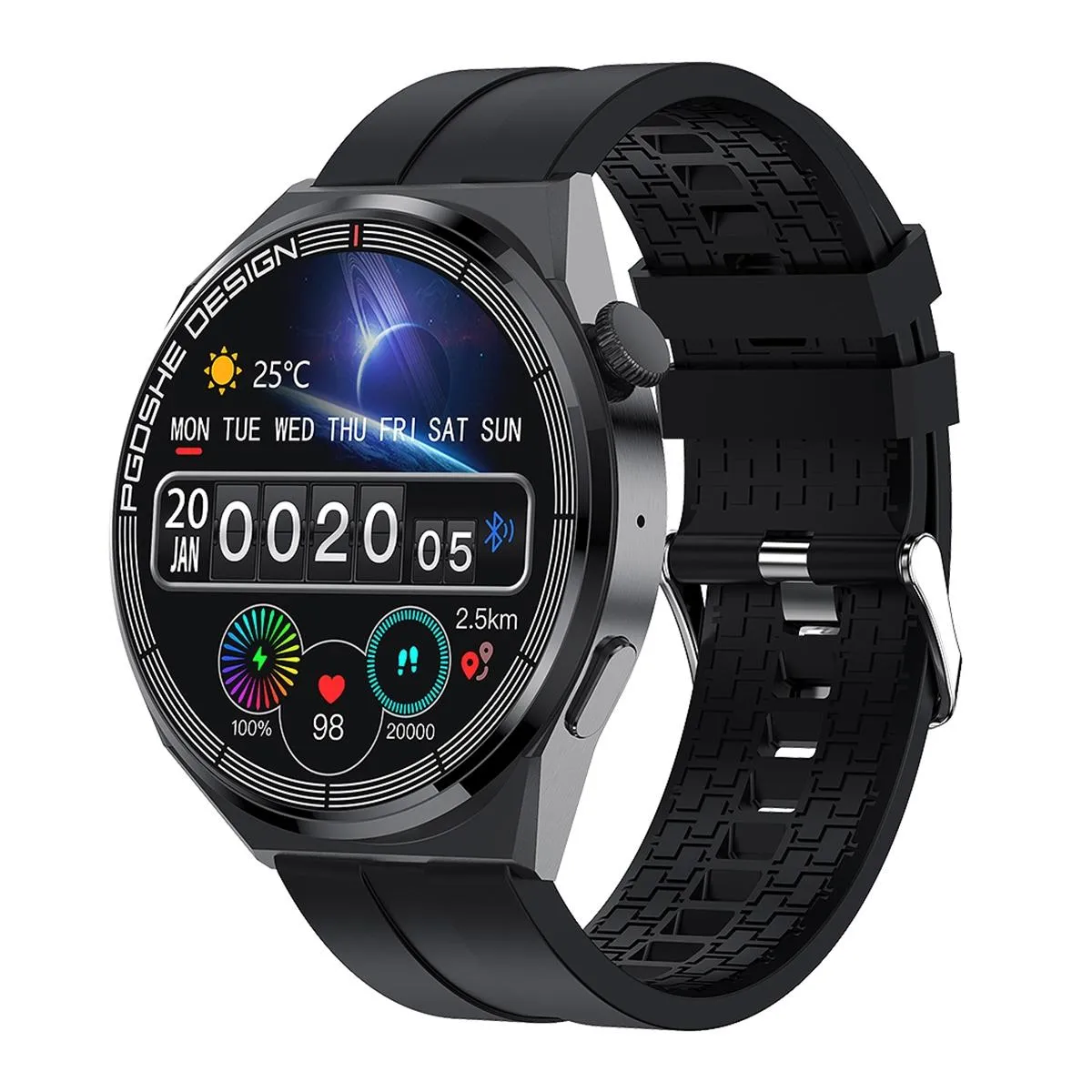 Yonis Montre Connectée À Écran Tft - 1,41 Pouces - Graphite