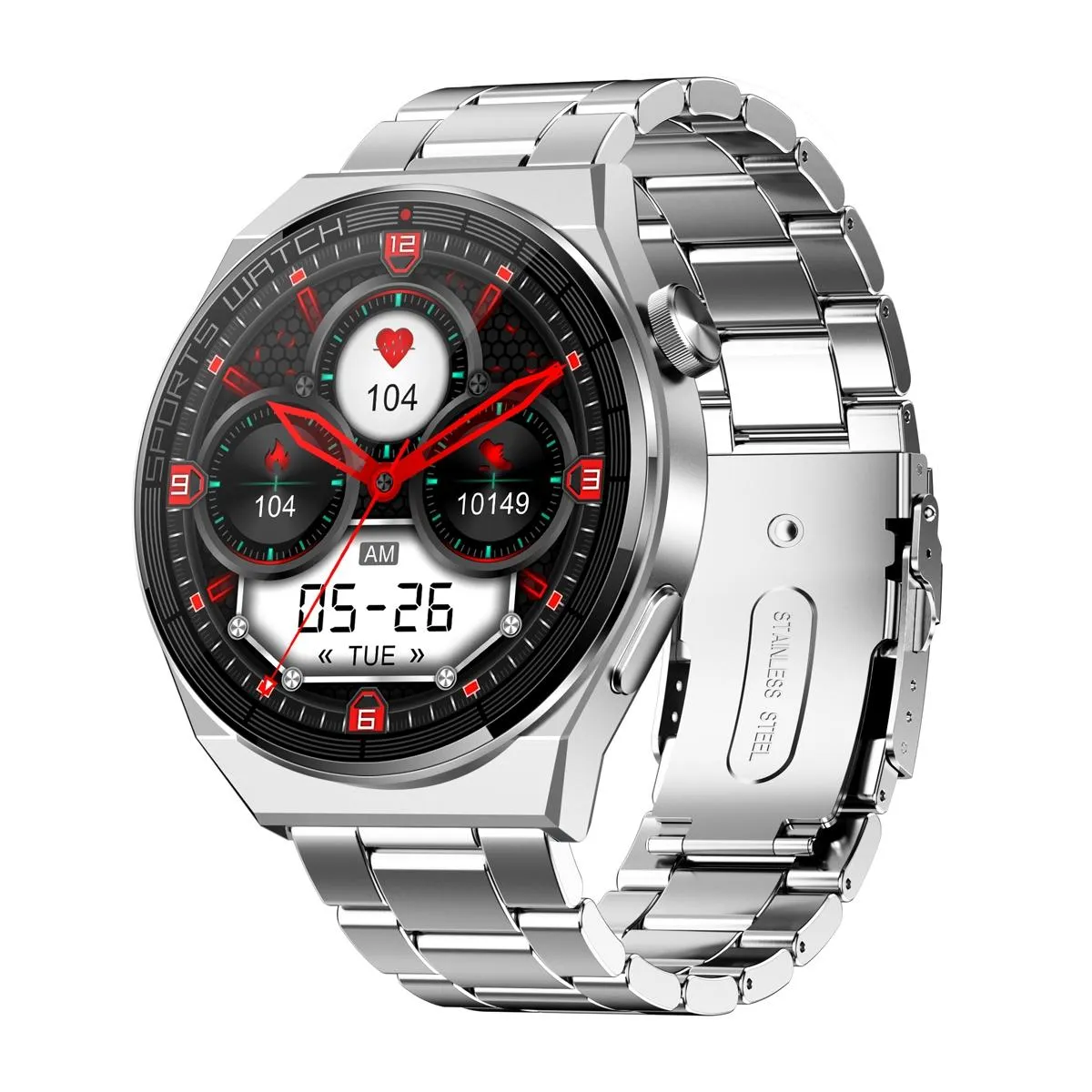 YONIS - Montre Connectée - Ecran 1.36 Pouces - Bluetooth - Appels - Argent - Image 2
