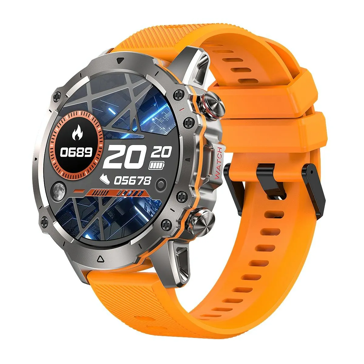 Yonis Orange Montre Connectée Ip67 Bt5.1 1.43' Sante Appel Voix