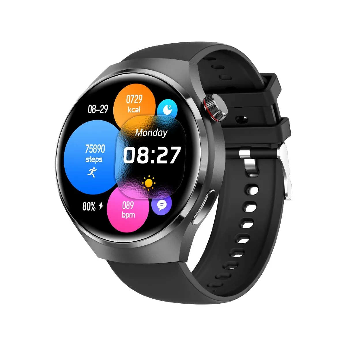 YONIS - Montre Connectée - Bluetooth - NFC - Santé et Sport - Noir - Image 2