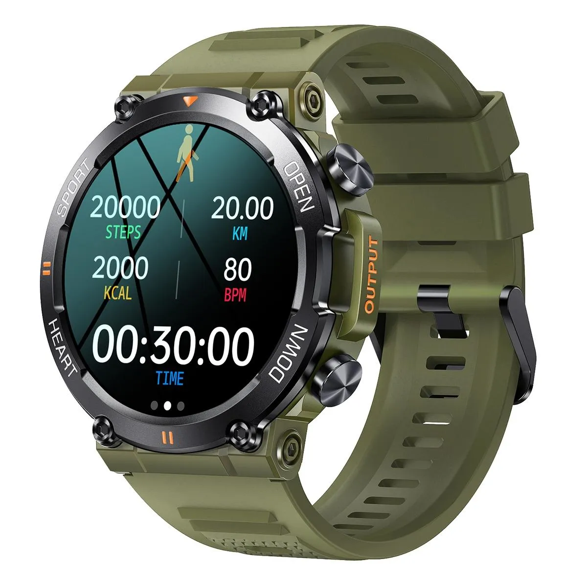 Yonis Vert Montre Connectée 1.39' Suivi Santé Multisport