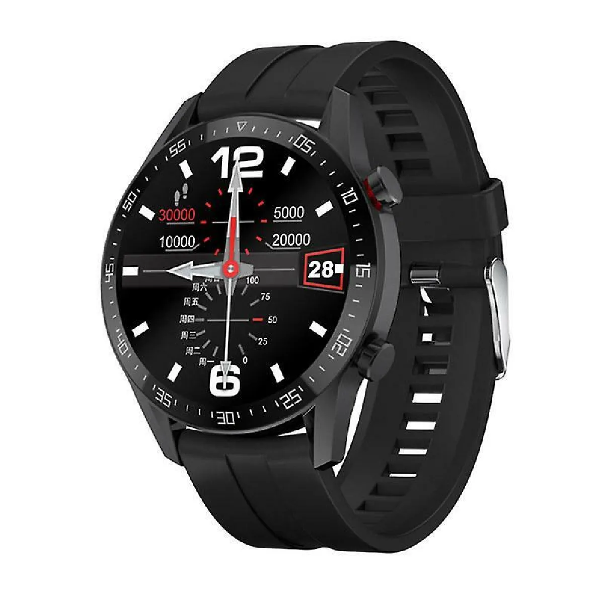 CHRONO  Smartwatch 1.3"" - Appels Bluetooth - Noir
