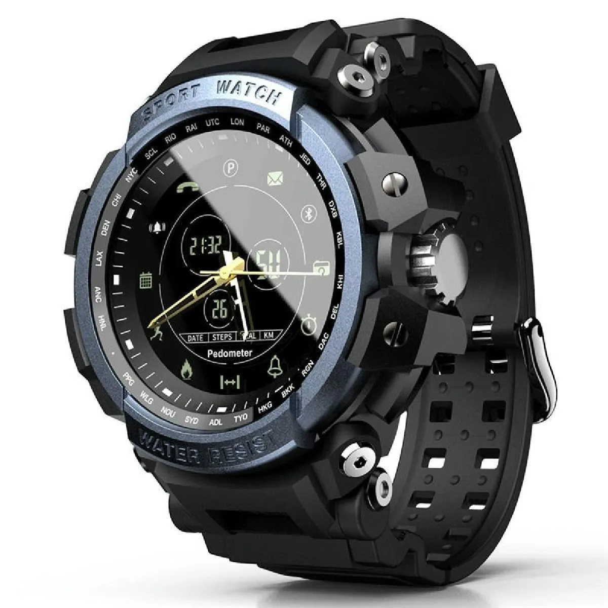 Yonis Bleu Montre Connectée Ip68 Étanche Sport Plus