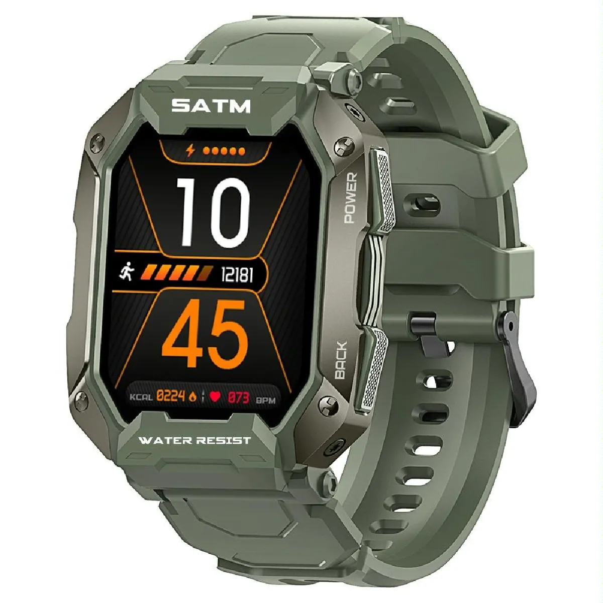 Yonis Vert Montre Connectée Étanche Bluetooth Sport Santé
