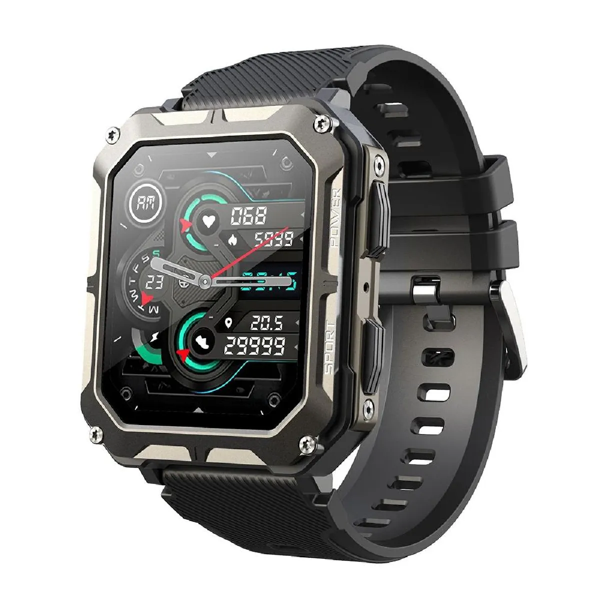 YONIS - Montre Connectée - Écran 1.83 Pouces - Bluetooth - Appels HD - Étanchéité IP68 - Noir - Image 2
