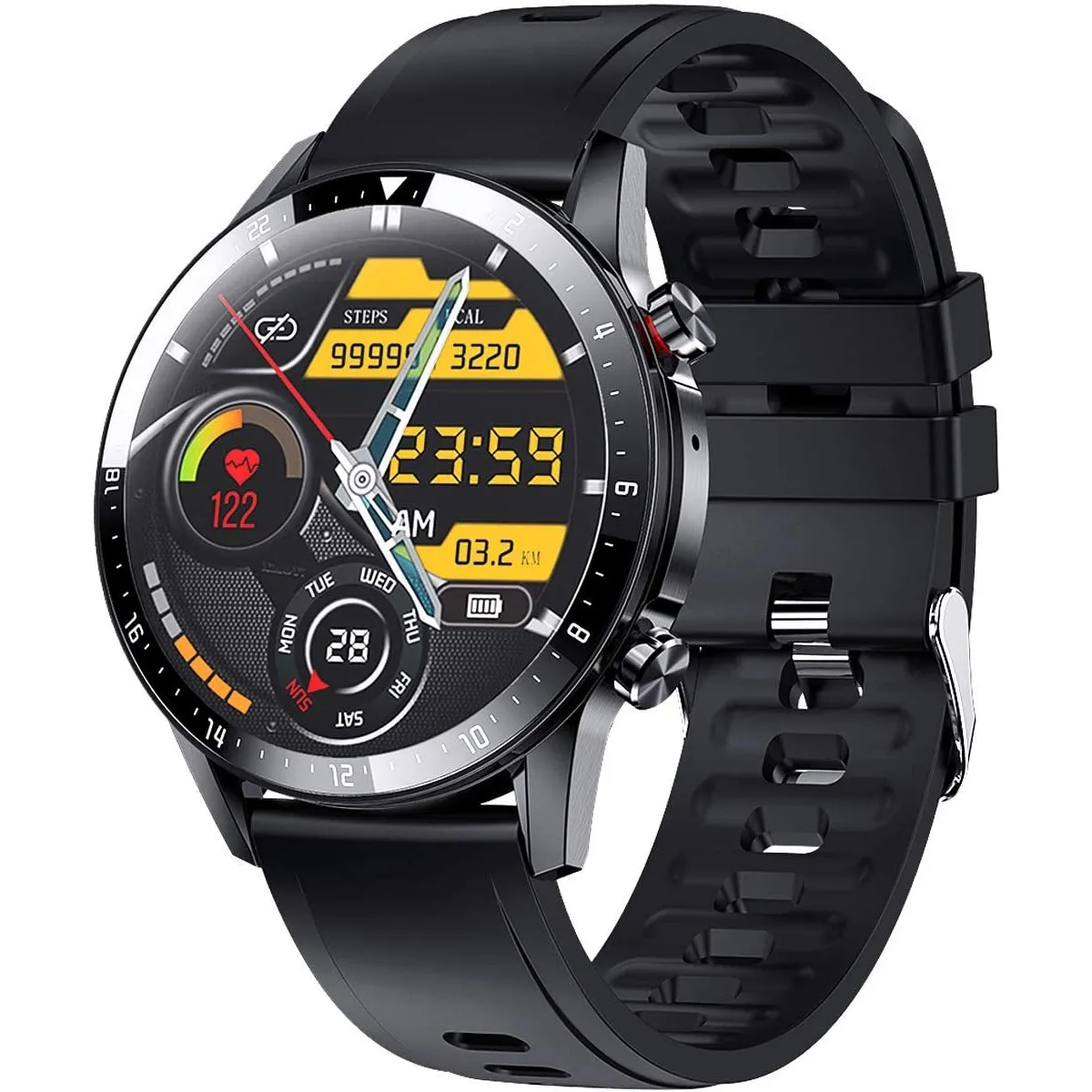CHRONO  Montre Connect&eacute;e Homme IP68 - Noir