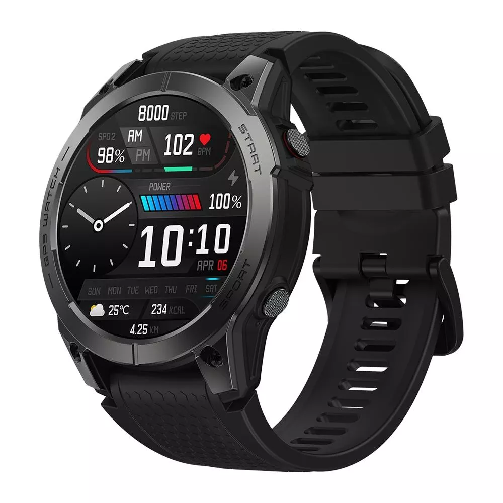 YONIS Montre Connect&eacute;e AMOLED GPS &Eacute;tanche Orange