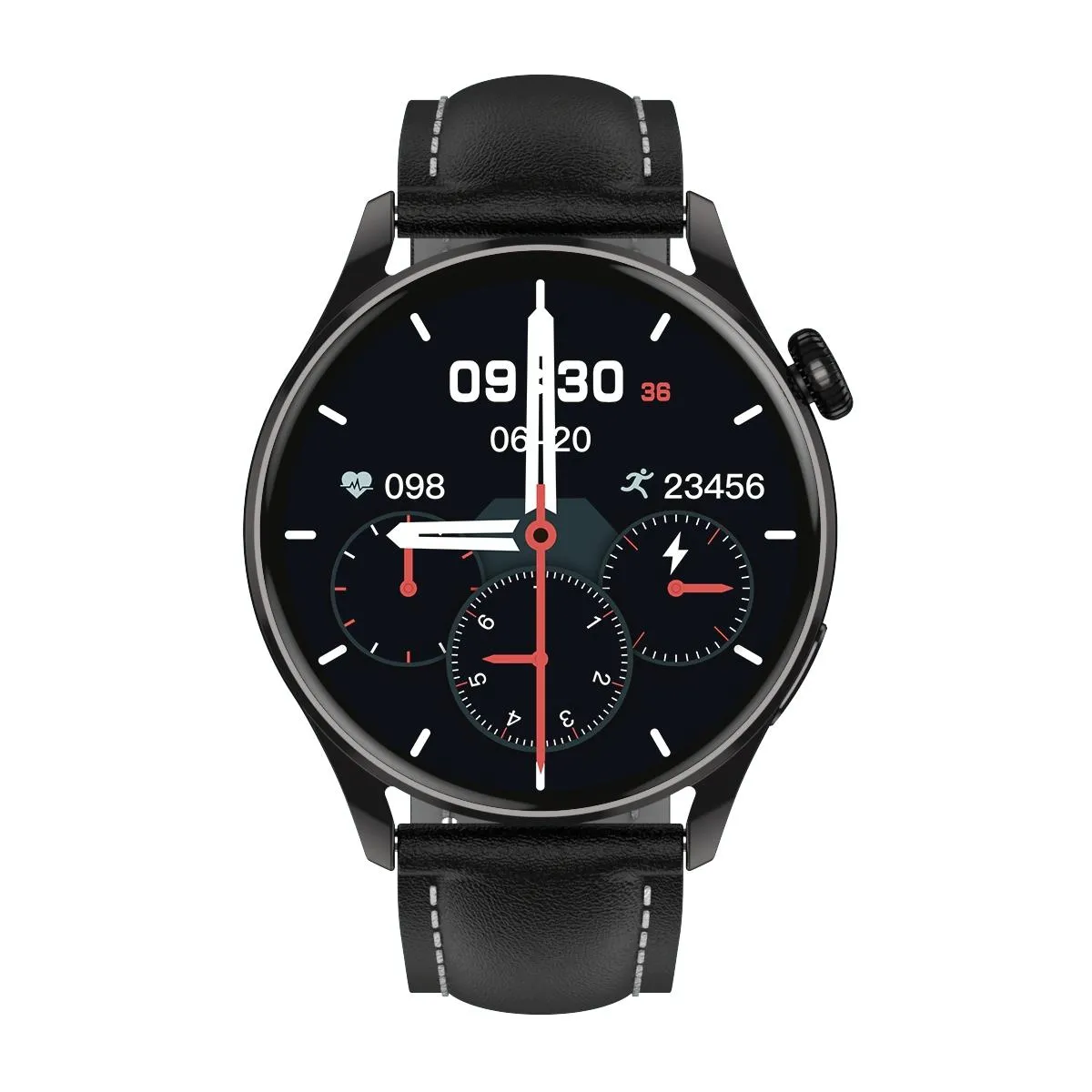 Montre Connectée Luxe Cuir IP67 Étanche Multisport