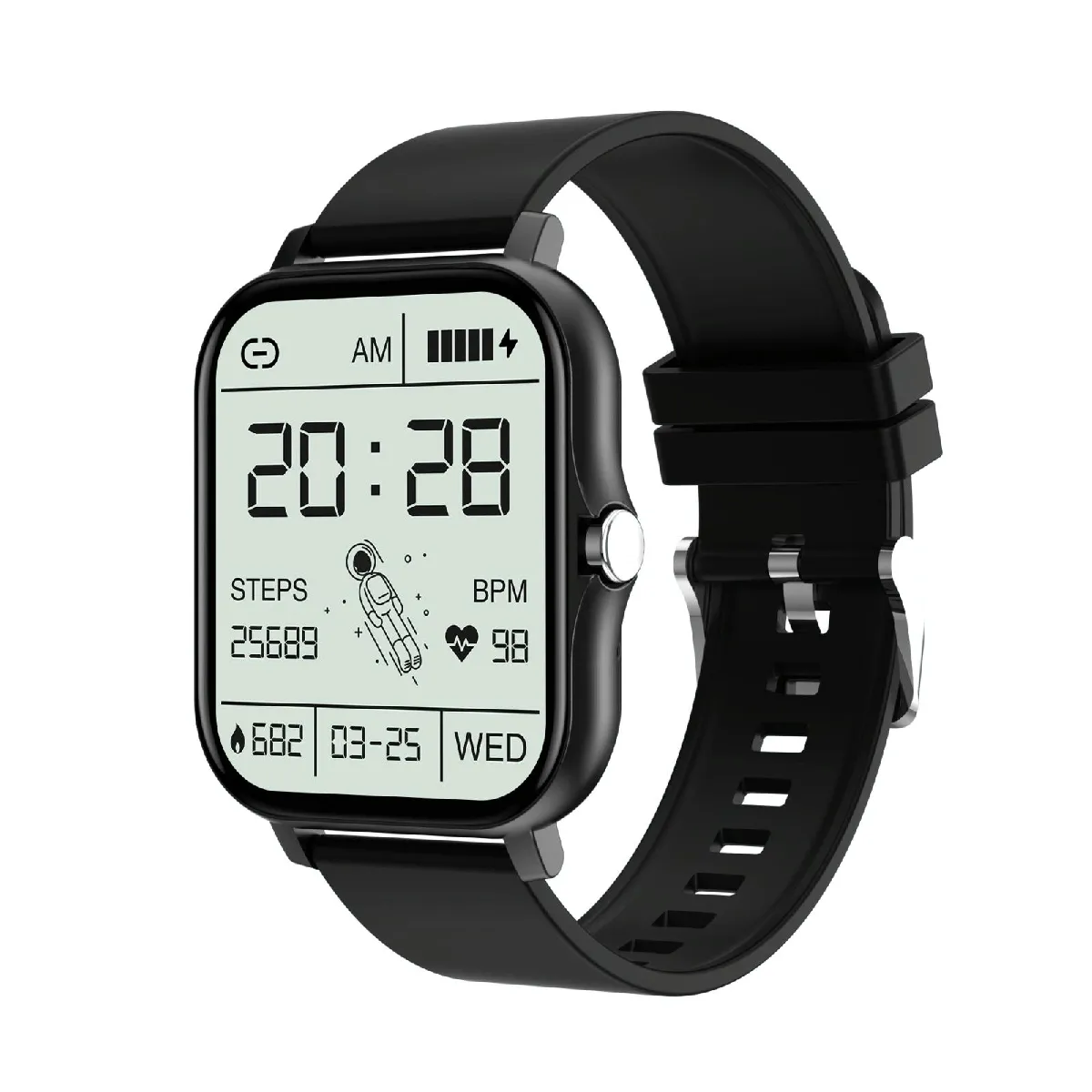 Yonis Noir Montre Connectée Ip67 Musique Appels Santé