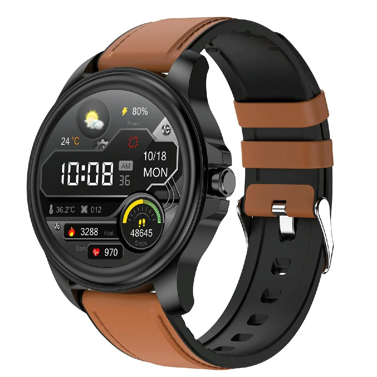 Montre Connectée ECG AI Température Longue Autonomie Touch IP68