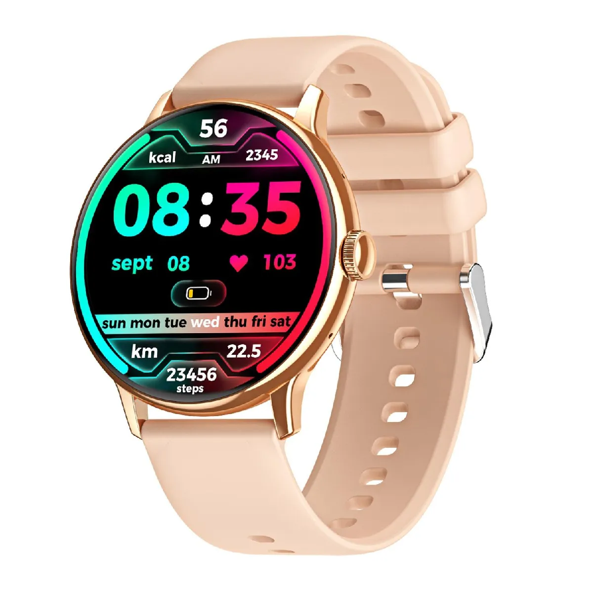 Yonis Montre Connectée Amoled - 1,43? - Or