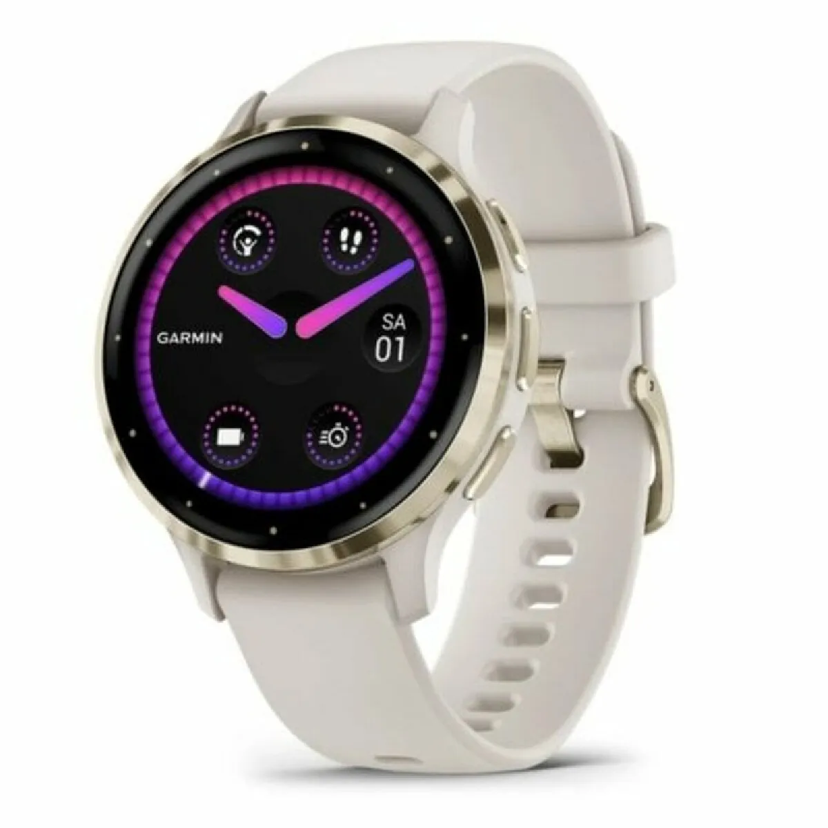Montre Connectée Mixte Garmin VENU 3S - 010-02785-04 - Bracelet Silicone Beige Montre Connectée Mixte Garmin VENU 3S - 010-02785-04 - Bracelet Silicone Beige