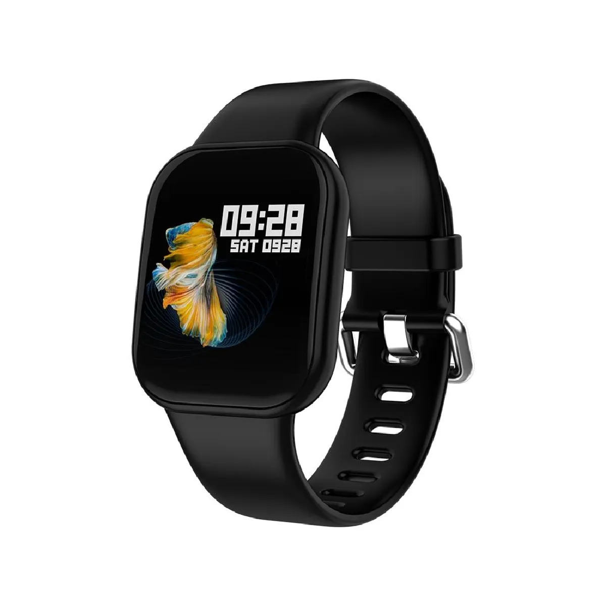 Yonis Noir Montre Connectée Avec Suivi Cardiaque - 1,3 Pouces