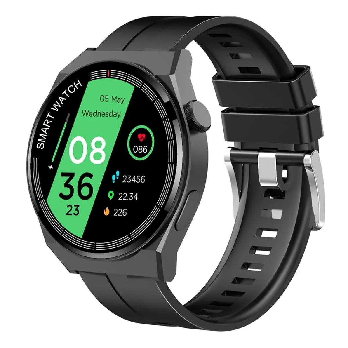 YONIS - Montre Connectée - Bluetooth - Écran 1.5 Pouces - Noir - Image 2