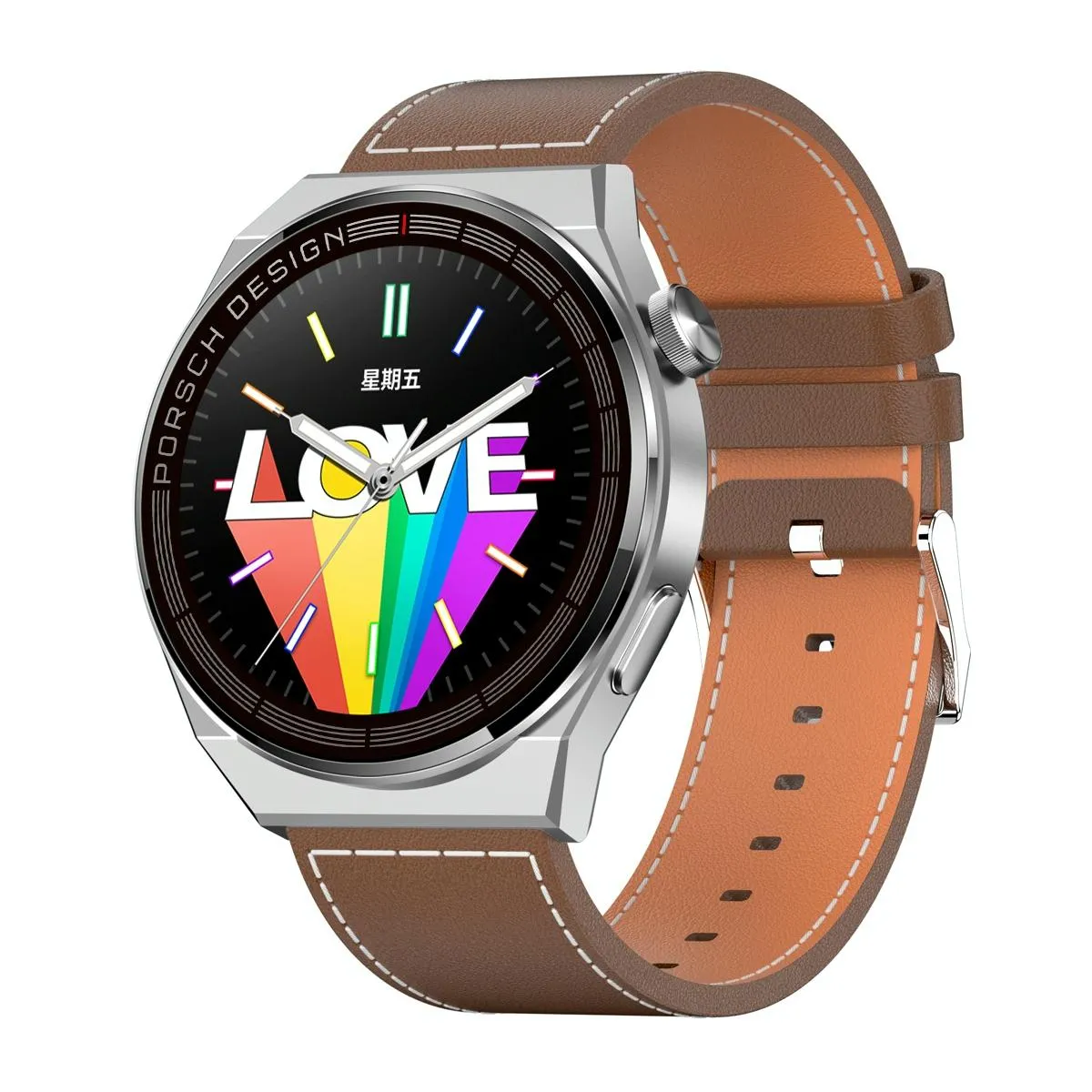 Yonis Argent Montre Connectée 1.39' Luxe Suivi Santé Ip68