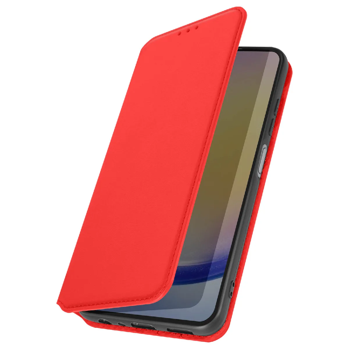 Avizar Rouge Étui Pour Galaxy A25 Porte-Carte Support Vidéo Clapet Magnétique
