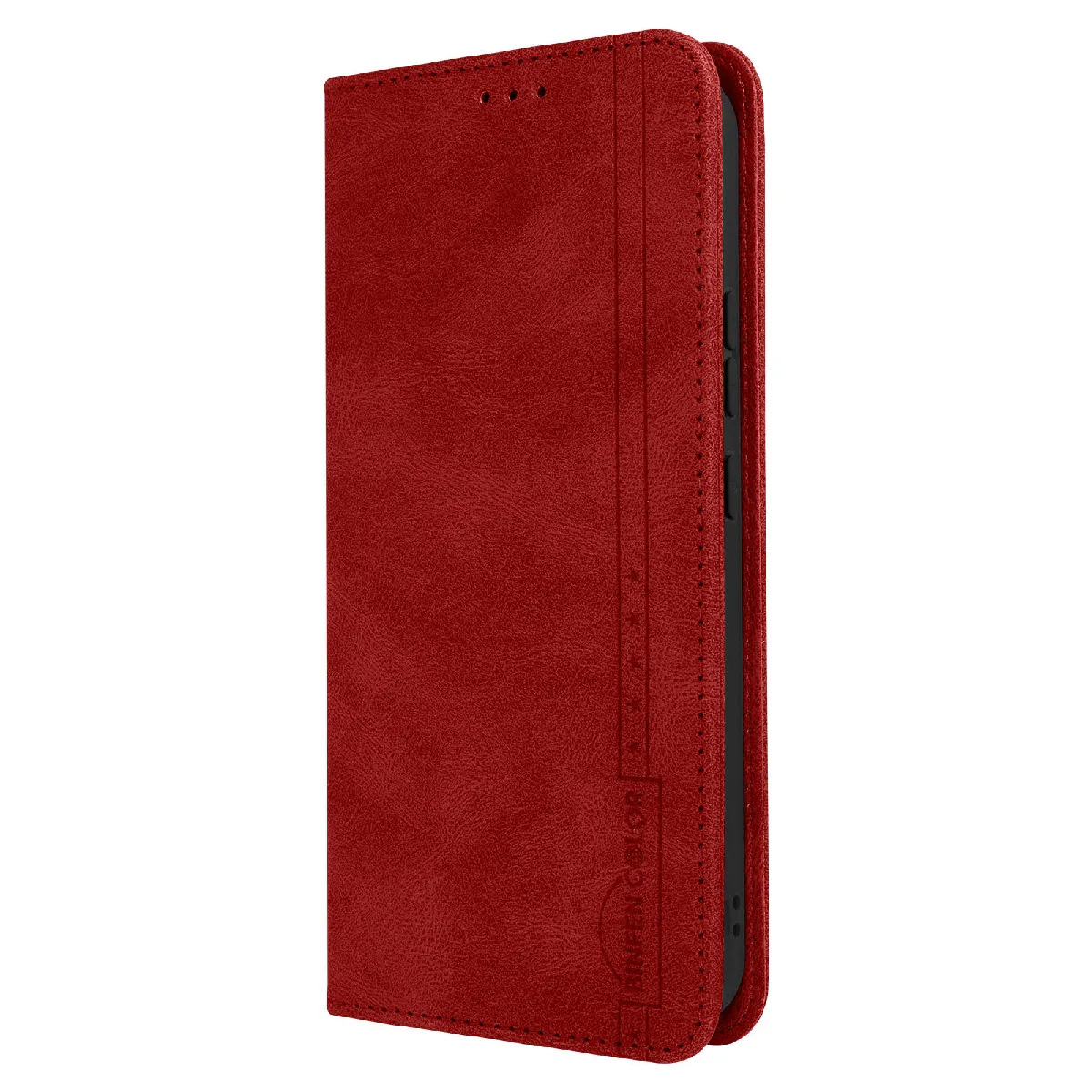 Avizar Rouge Housse Portefeuille Pour Samsung Galaxy A34 Support Vidéo Avec Blocage Rfid