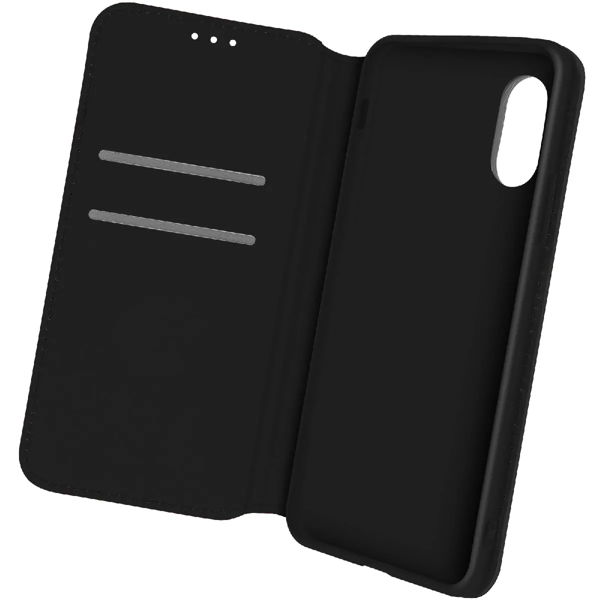 Avizar Noir Housse Pour Samsung Galaxy Xcover 5 Portefeuille Fonction Support Vidéo