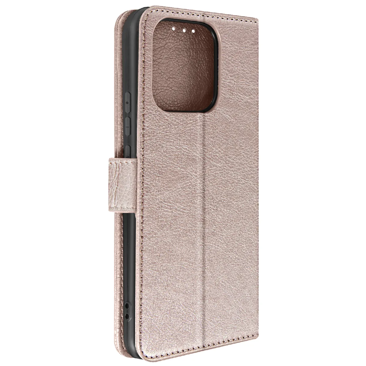 Avizar Rose Étui Pour Xiaomi Redmi 12C Clapet Porte-Carte Fonction Support Vidéo
