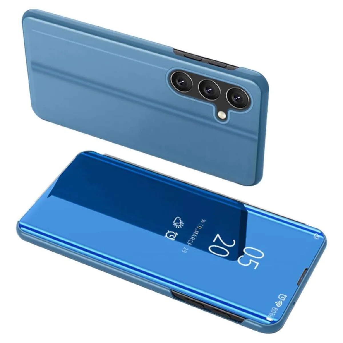 Htdmobiles Bleu Housse Portefeuille Miroir Samsung Galaxy A15 4G / 5G