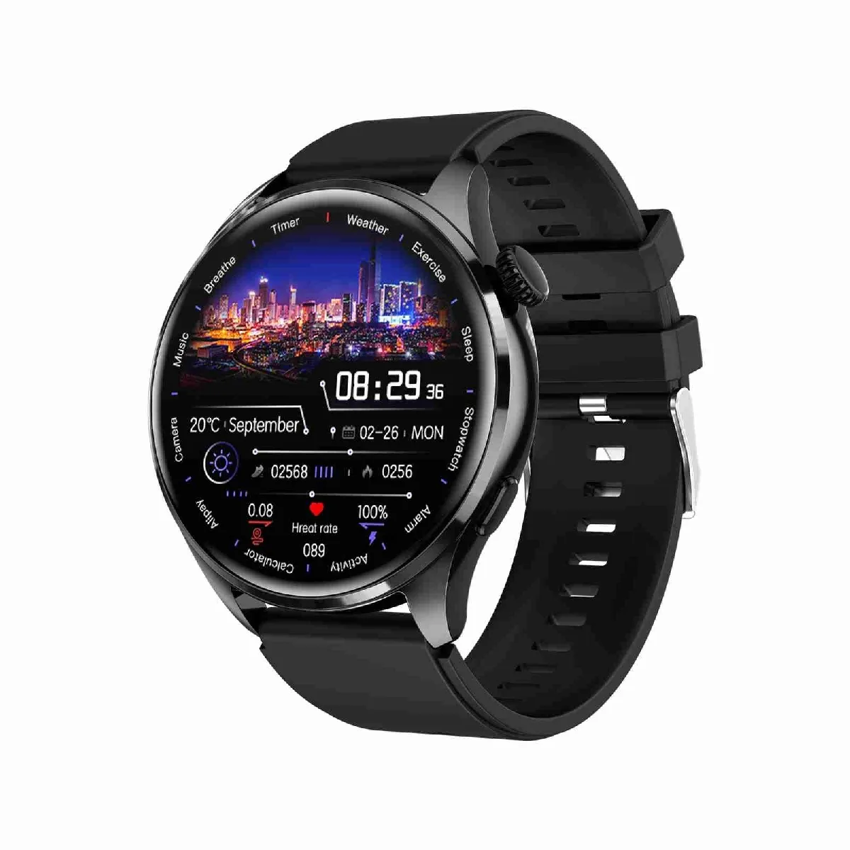 Yonis Noir Montre Connectée Avec Appels Bluetooth