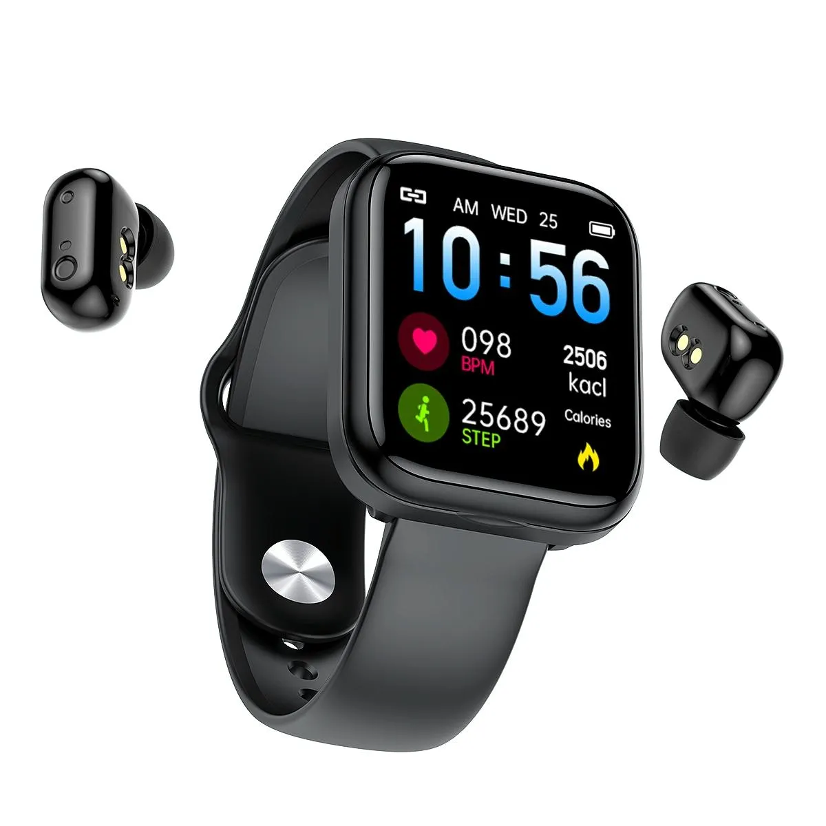 Yonis Noir Montre Connectée Avec Suivi Cardiaque