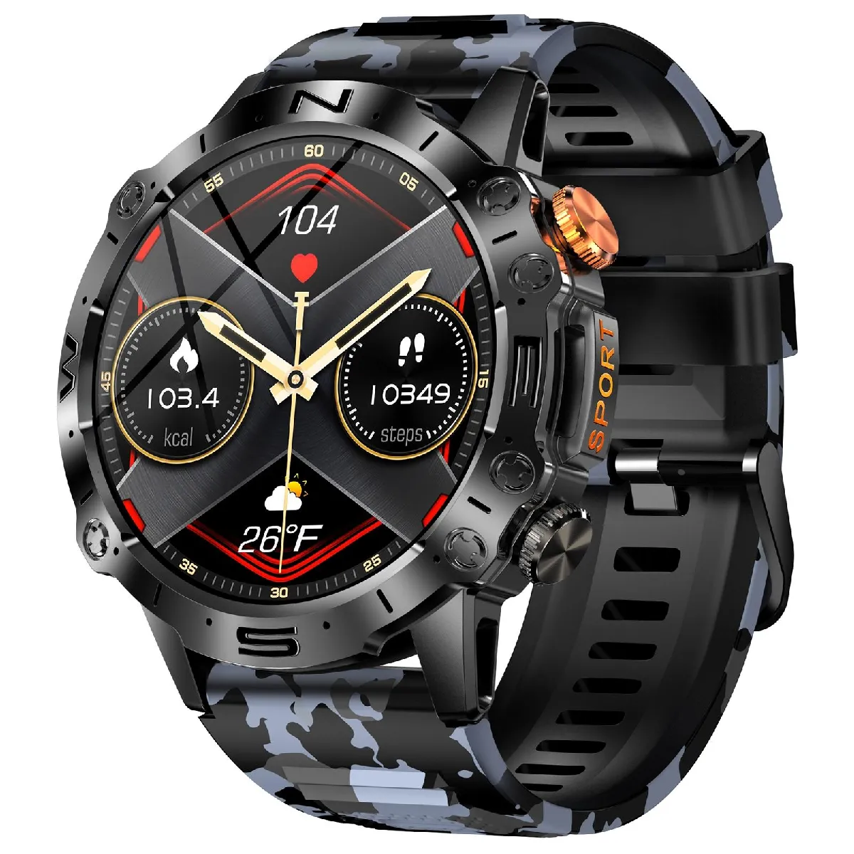 Yonis Bleu Montre Smartwatch Ip67 Bt5.0 1.43' Voix Sommeil